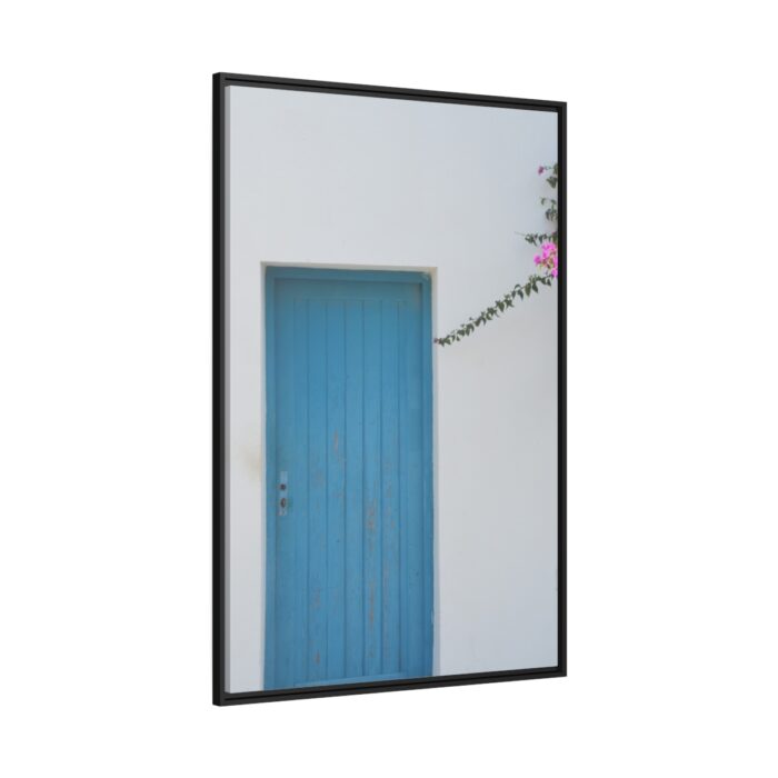 Blue Door at Santorini, Greece Framed Canvas - Image 1