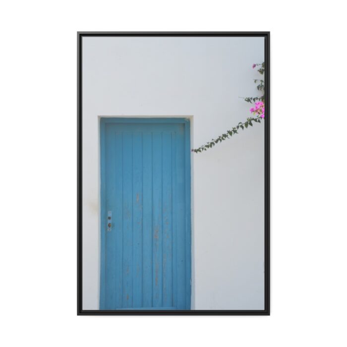 Blue Door at Santorini, Greece Framed Canvas - Image 2