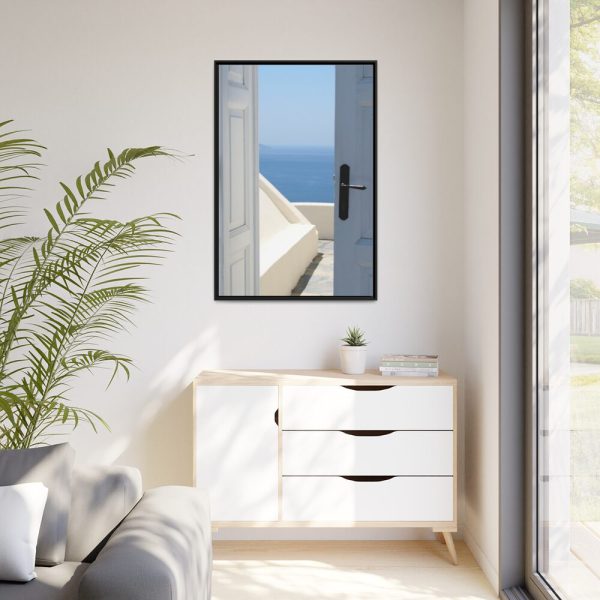 88299-113.jpg Door Opening to Sea View Framed Canvas