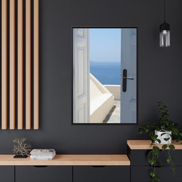 88299-114.jpg Door Opening to Sea View Framed Canvas