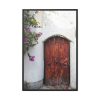 House With Pink Flowers Framed Canvas