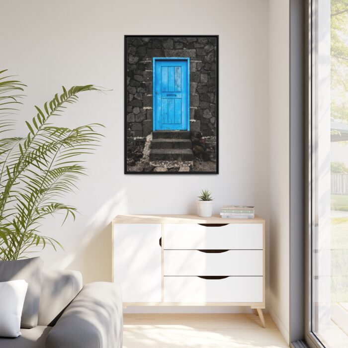 Blue Old Doors Framed Canvas - Image 4