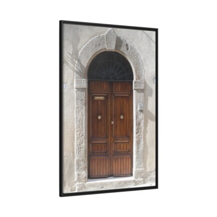 Arched Wooden Door, Architecture Framed Canvas