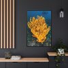 Yellow Corals Framed Canvas