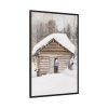 88299-20.jpg Old Woman at the Sauna Door Framed Canvas