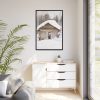 88299-23.jpg Old Woman at the Sauna Door Framed Canvas