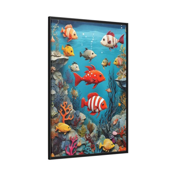 88299-30.jpg Whimsical Assortment Of Marine Life Framed Canvas