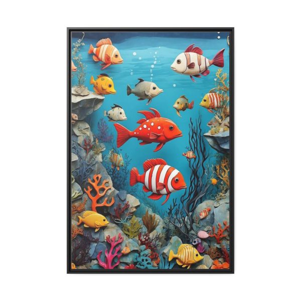 88299-31.jpg Whimsical Assortment Of Marine Life Framed Canvas