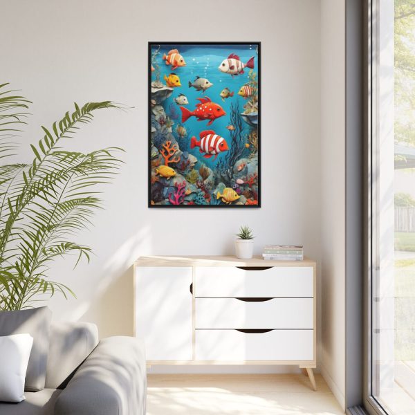 88299-33.jpg Whimsical Assortment Of Marine Life Framed Canvas