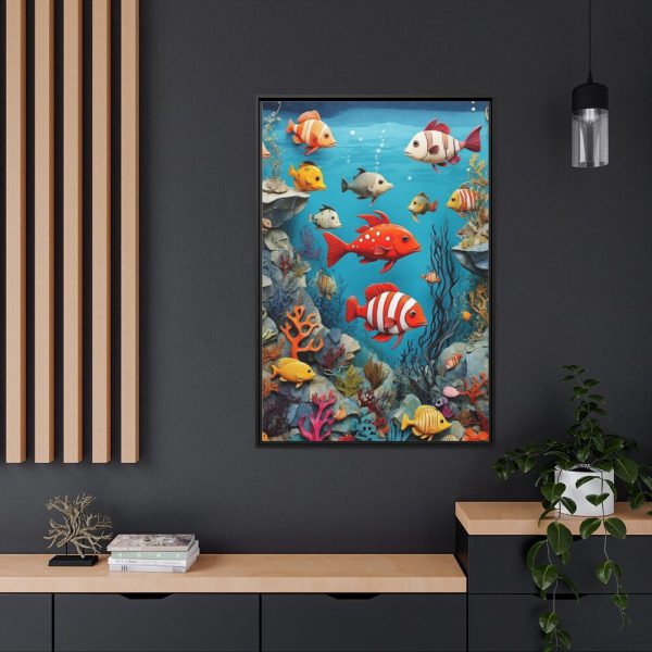 88299-34.jpg Whimsical Assortment Of Marine Life Framed Canvas