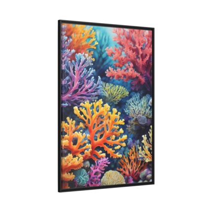 Coral Reef Art Illustration Framed Canvas