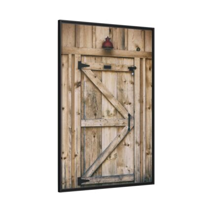 A Wooden Barn Door Framed Canvas