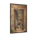 Brick Wall with Open Door and Shovel by Elizabeth Murray Framed Canvas