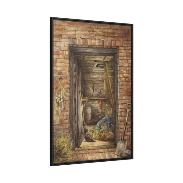 88299-50.jpg Brick Wall with Open Door and Shovel by Elizabeth Murray Framed Canvas