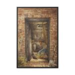 Brick Wall with Open Door and Shovel by Elizabeth Murray Framed Canvas - Image 2