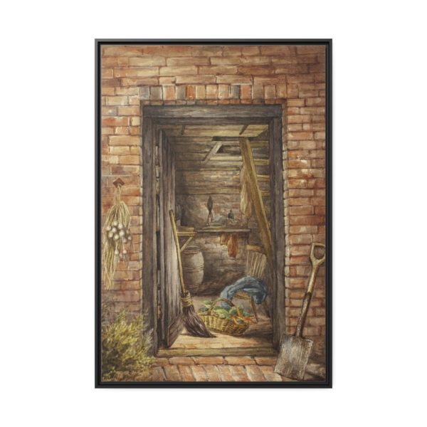 88299-51.jpg Brick Wall with Open Door and Shovel by Elizabeth Murray Framed Canvas