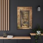 Brick Wall with Open Door and Shovel by Elizabeth Murray Framed Canvas - Image 5