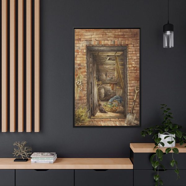 88299-54.jpg Brick Wall with Open Door and Shovel by Elizabeth Murray Framed Canvas