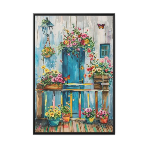 88299-61.jpg Whimsical Flowery Door Framed Canvas