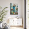 88299-63.jpg Whimsical Flowery Door Framed Canvas