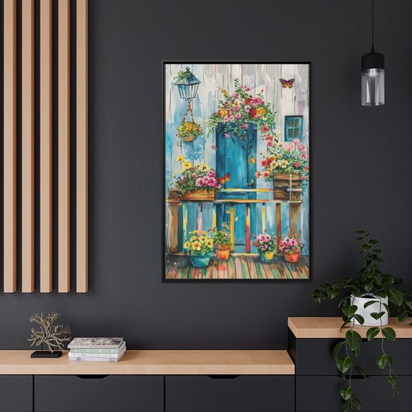 88299-64.jpg Whimsical Flowery Door Framed Canvas