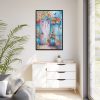 88299-68.jpg Whimsical Door With Garden of Potted Plants Framed Canvas