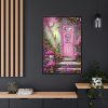 88299-74.jpg Flowersand A Pink Door Framed Canvas