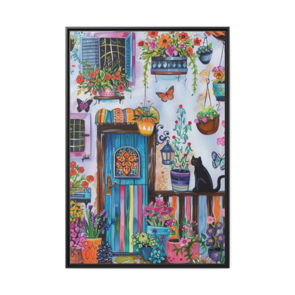 88299-81.jpg Whimsical Flowery Door Art Print Framed Canvas