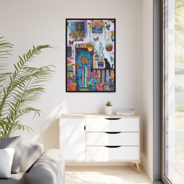 88299-83.jpg Whimsical Flowery Door Art Print Framed Canvas