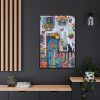 88299-84.jpg Whimsical Flowery Door Art Print Framed Canvas