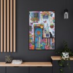 Whimsical Flowery Door Art Print Framed Canvas - Image 5