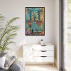 88299-88.jpg Blue Door With Black Cats Framed Canvas