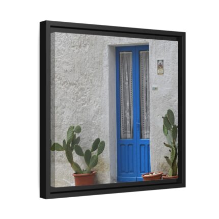 Old Blue Door Framed Canvas