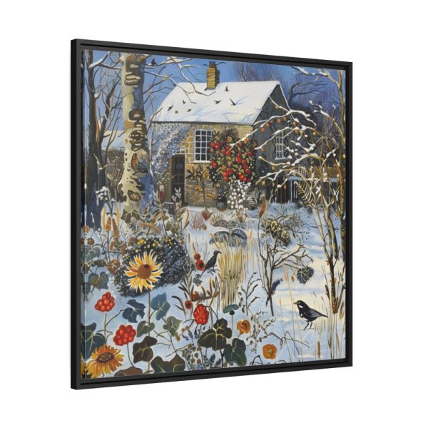 88302-10.jpg Winter Snow Whimsical Landscape Art Framed Canvas