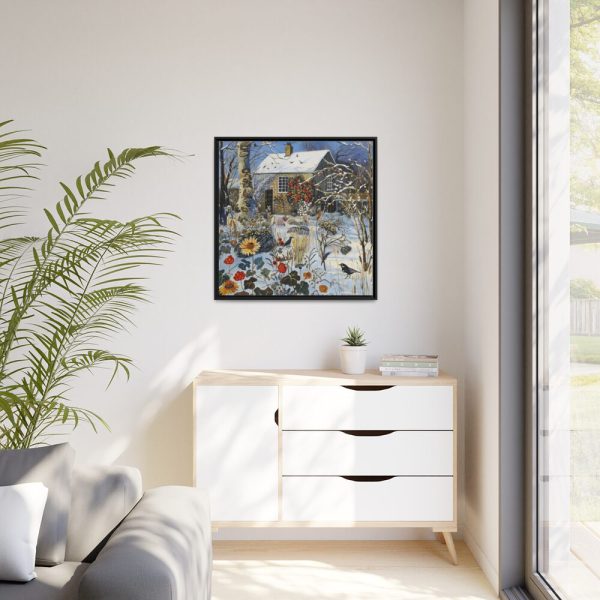 88302-13.jpg Winter Snow Whimsical Landscape Art Framed Canvas