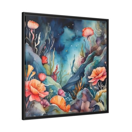Watercolor Deep Sea Art Print Framed Canvas
