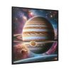 Majestic Gas Giant With Intricate Rings Framed Canvas