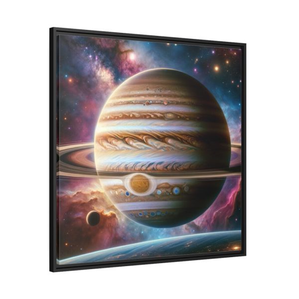 Majestic Gas Giant With Intricate Rings Framed Canvas