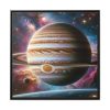 Majestic Gas Giant With Intricate Rings Framed Canvas