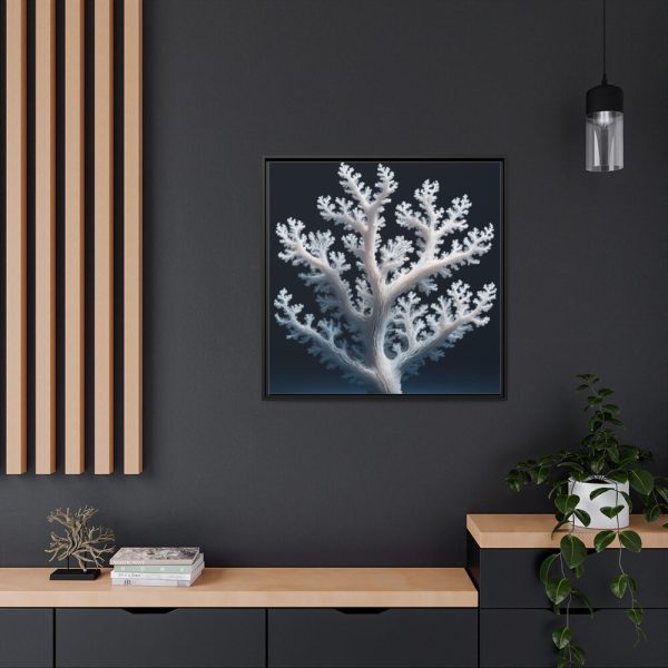 88302-4.jpg Coral Against a Dark Blue Background Framed Canvas