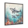 88302-55.jpg Watercolor Whales Under The Sea Framed Canvas