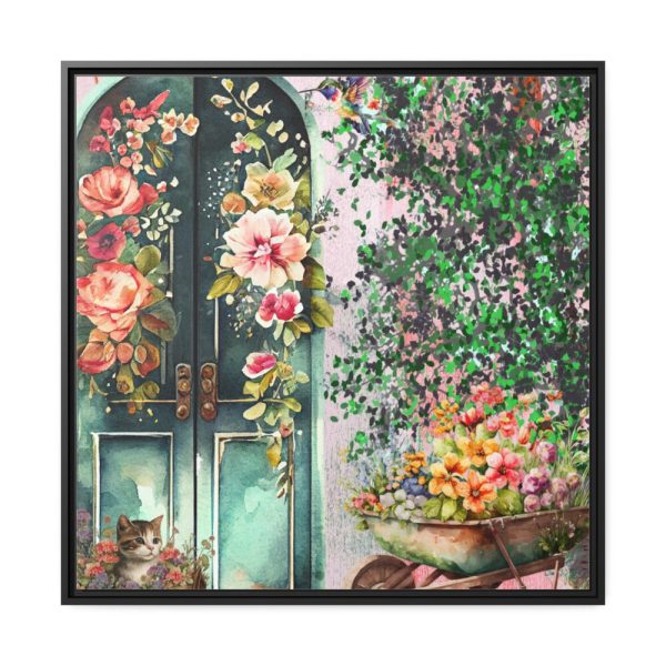 88302-71.jpg Floral French Front Door Framed Canvas