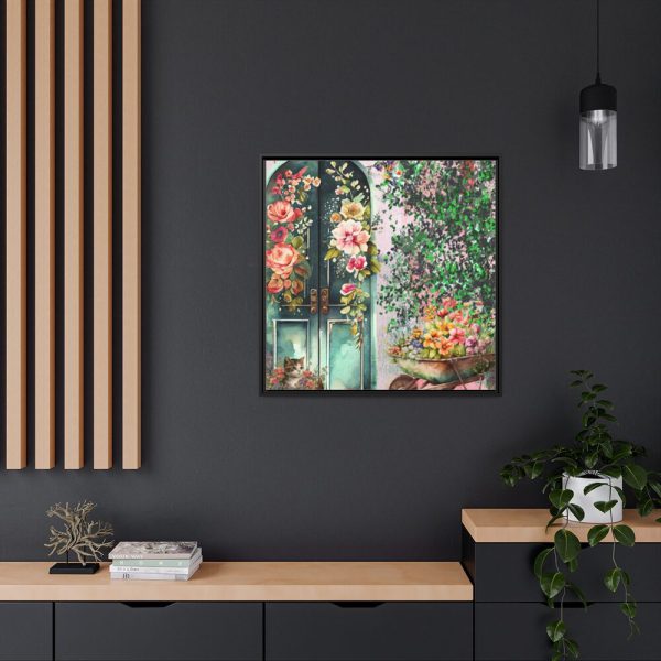 88302-74.jpg Floral French Front Door Framed Canvas