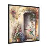 Watercolor Floral Front Door Bike Framed Canvas