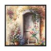 Watercolor Floral Front Door Bike Framed Canvas