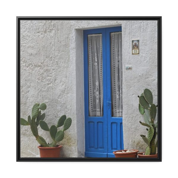 88302-90.jpg Old Blue Door Framed Canvas