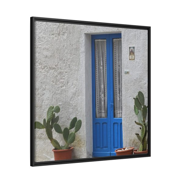 88302-91.jpg Old Blue Door Framed Canvas