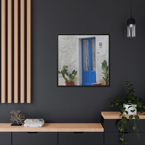88302-94.jpg Old Blue Door Framed Canvas