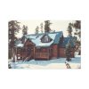 91638-121.jpg Snow Covered Log Cabin in the Forest Standard Canvas