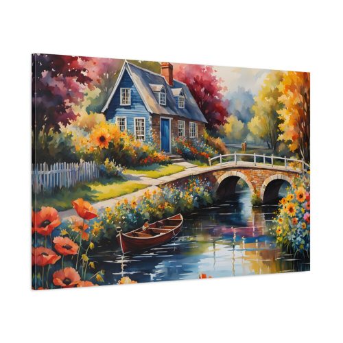 91638-130.jpg Cottage By A River Standard Canvas